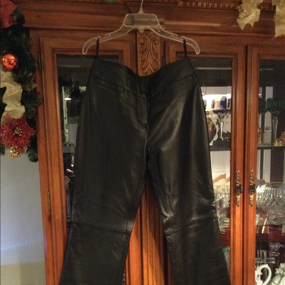 INC. Black Leather Pants - Picture 1 of 5